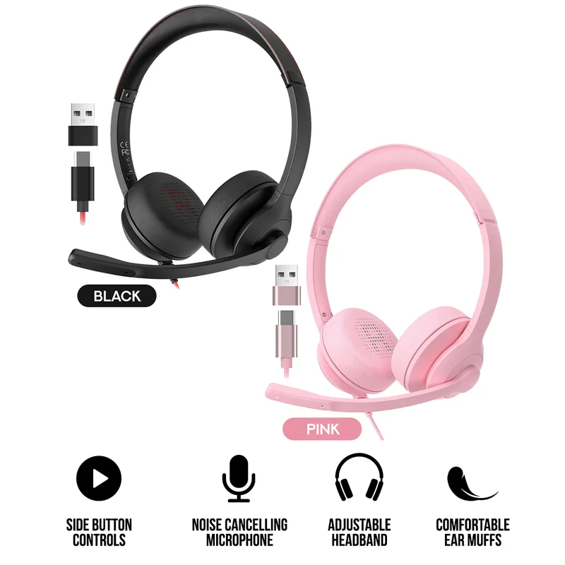 Onikuma X37 Professional Computer Headset (Black, Pink)