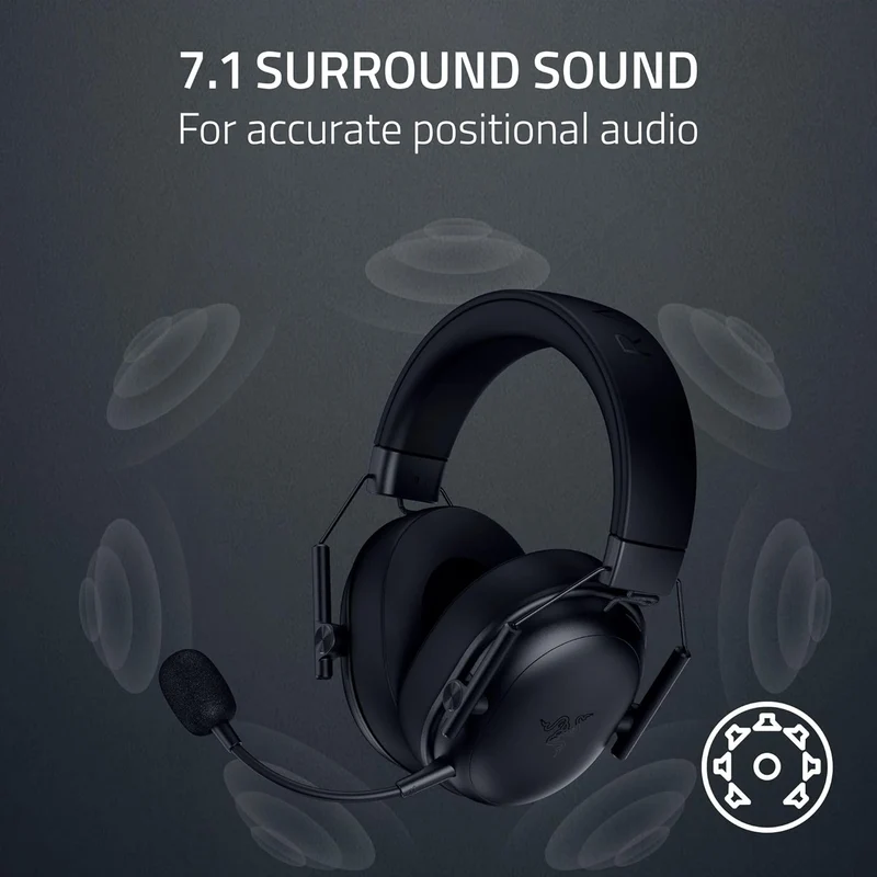 Razer BlackShark V3 X HyperSpeed Wireless eSports Headset for PC/ Mac/ PlayStation/ Nintendo Switch/ Steam Deck/ Smartphone (Black)