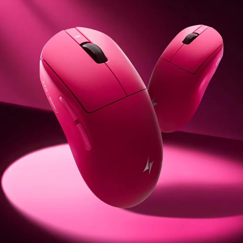 ATK Dragonfly A9 Pro Lightweight Wireless Mouse (Rose, White)
