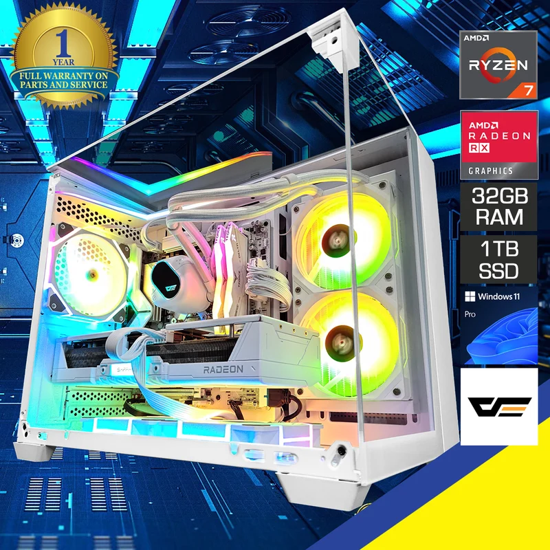 Sophos TH285 White Desktop Gaming PC | AMD Ryzen 7 7700X | 32GB RAM | 1TB SSD | RX 9070 XT | Windows 11 Pro