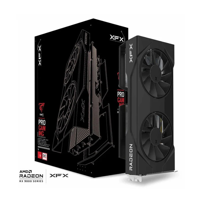 XFX Swift AMD Radeon RX 9060 XT OC Gaming Ed. 16GB GDDR6 Graphics Card (Black) (RX-96TSW16BQ)