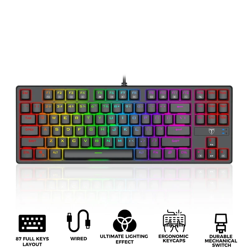 T-Dagger Vex 87 TKL RGB Wired Mechanical Gaming Keyboard (T-TGK332-BL)