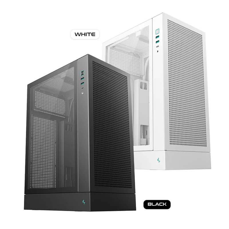 DeepCool CH170 Plus Vertical M-ATX Compact Case (Black, White)