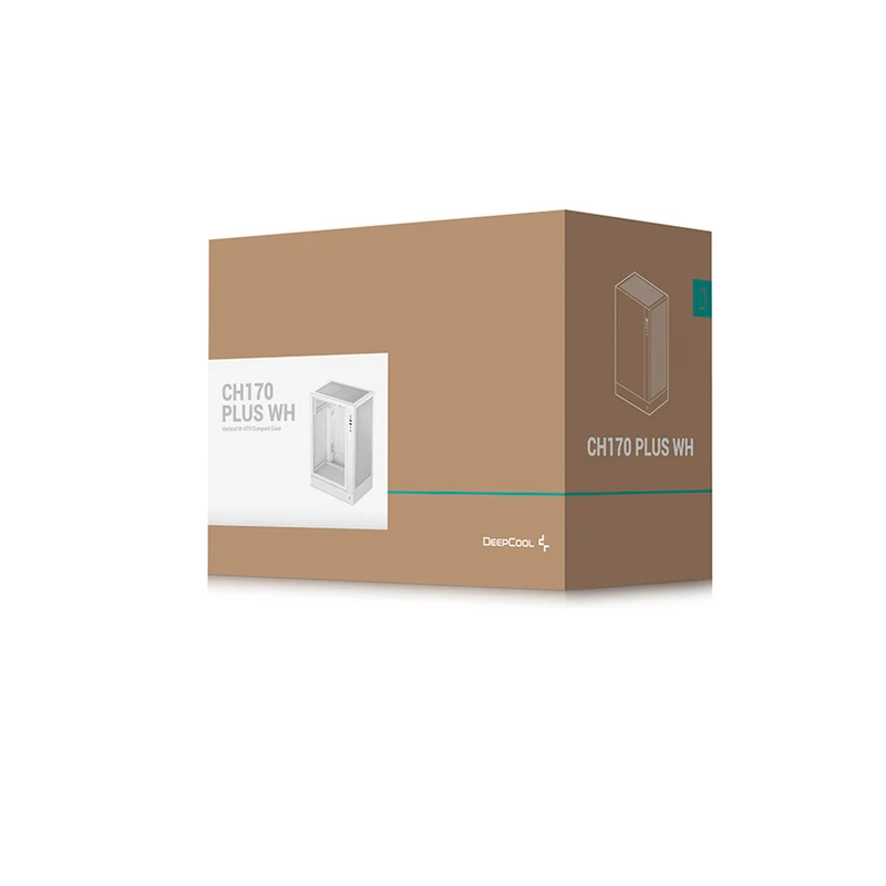 DeepCool CH170 Plus Vertical M-ATX Compact Case (Black, White)