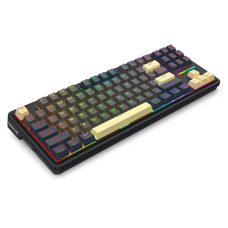Redragon K728GGY-RGB-PRO Antonium 87 Keys 80% Gasket Mounted TKL Wireless Mechanical Keyboard (RPC Linear Switch) (Grey/Yellow)