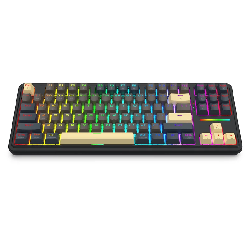 Redragon K728GGY-RGB-PRO Antonium 87 Keys 80% Gasket Mounted TKL Wireless Mechanical Keyboard (RPC Linear Switch) (Grey/Yellow)