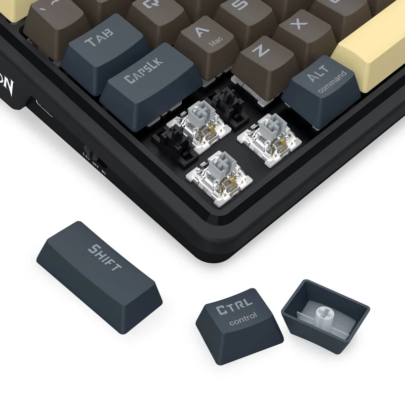 Redragon K728GGY-RGB-PRO Antonium 87 Keys 80% Gasket Mounted TKL Wireless Mechanical Keyboard (RPC Linear Switch) (Grey/Yellow)