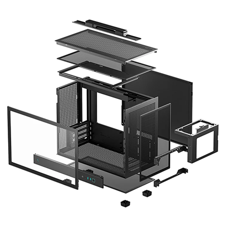 Deepcool CH160 PLUS MESH Mini-ITX Portable High Flow Pc Case (Black, White)