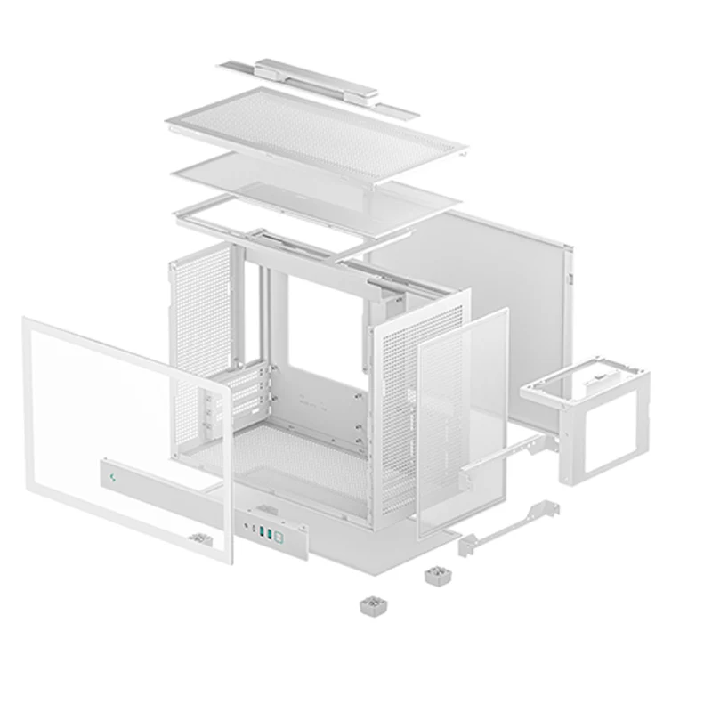 Deepcool CH160 PLUS MESH Mini-ITX Portable High Flow Pc Case (Black, White)