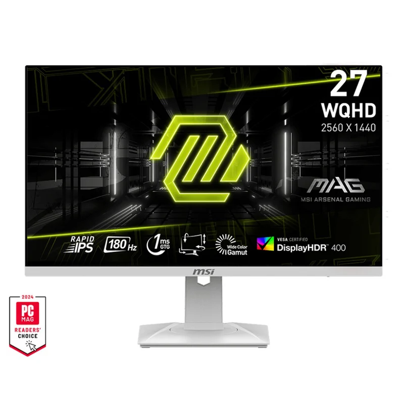 MSI MAG 274QRFW E20 27" WQHD (2560x1440) 200Hz 0.5ms GTG Rapid IPS Gaming Monitor with Tilt, Height, Swivel & Pivot Adjustment (White)