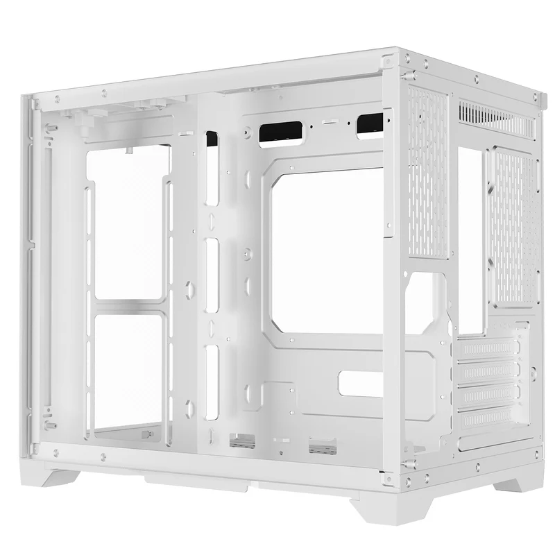 Coolman Spectra M-ATX/ITX PC Case with Customizable LCD Screen Display (Black, White)