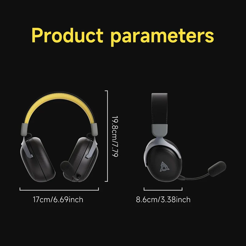 Ajazz AHM08 MAX Tri-mode Headphone (Grey/White, Purple/White/Blue, Black/Grey/Yellow)