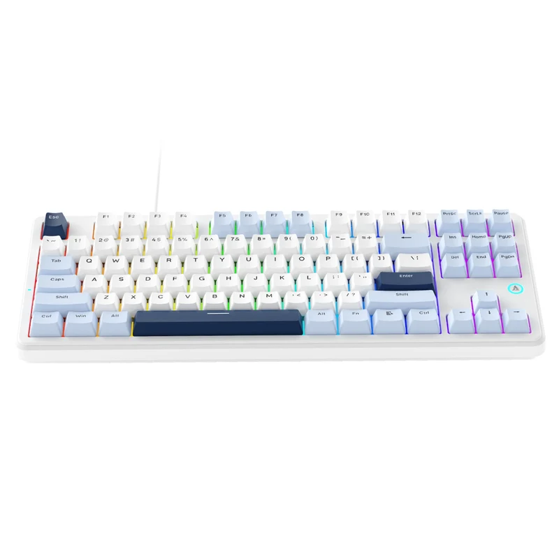 Ajazz AK870 V2 RGB Wired 87-Keys TKL Gasket-mounted Hot Swappable Mechanical Keyboard (Blue/White/Blue) (Flying Fish Switch)