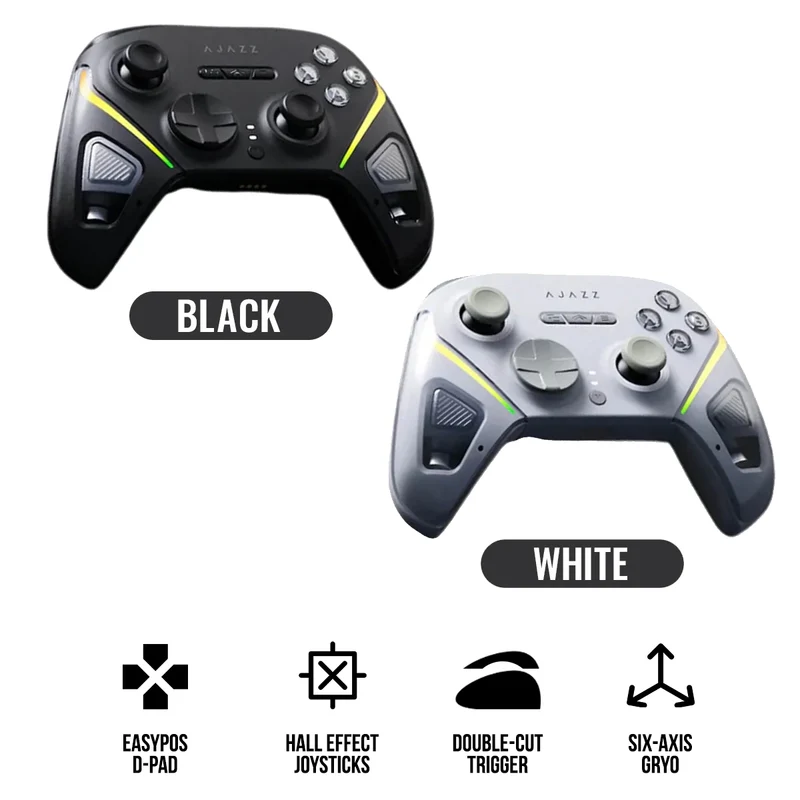 Ajazz GP100 Tri-Mode Gamepad Galaxy with Hall Effect (Black, White)