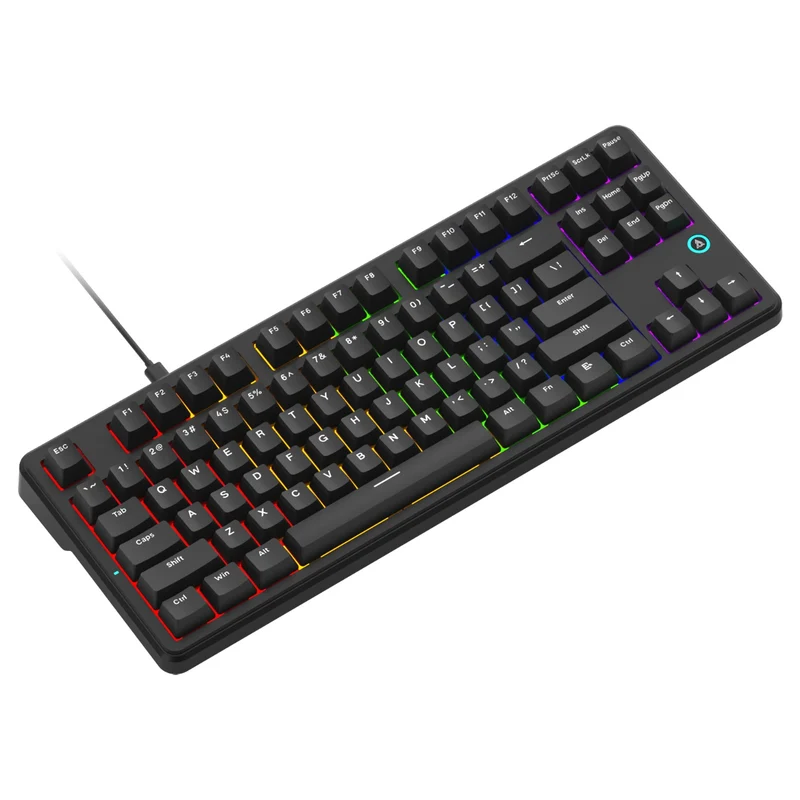 Ajazz AK870 V2 Mixed Light Wired 87-Keys TKL Gasket-mounted Hot Swappable Mechanical Keyboard (Black) (Red Switch)