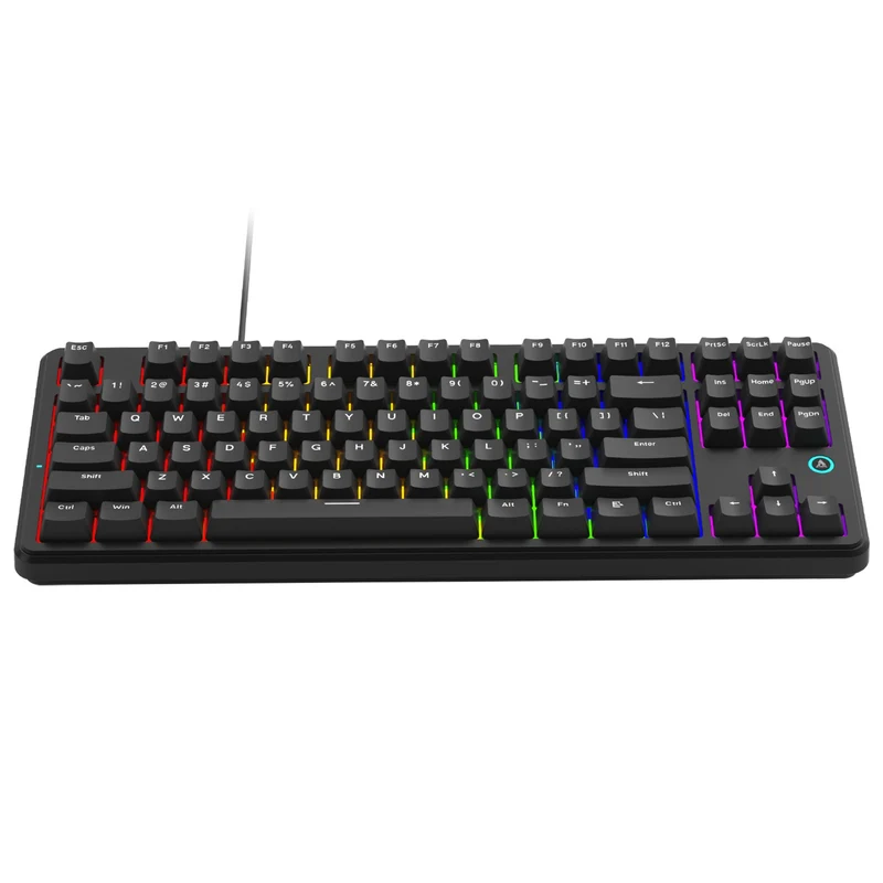 Ajazz AK870 V2 Mixed Light Wired 87-Keys TKL Gasket-mounted Hot Swappable Mechanical Keyboard (Black) (Red Switch)