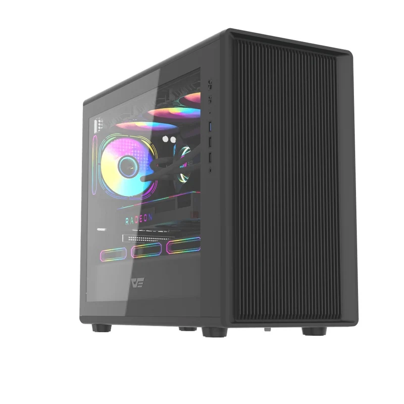 DarkFlash DB460M TG Panel Luxury M-ATX PC Case (Black, White)