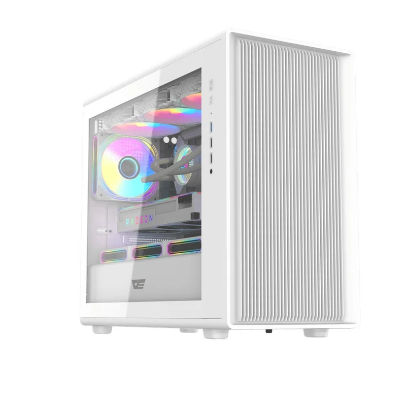 DarkFlash DB460M TG Panel Luxury M-ATX PC Case (Black, White)