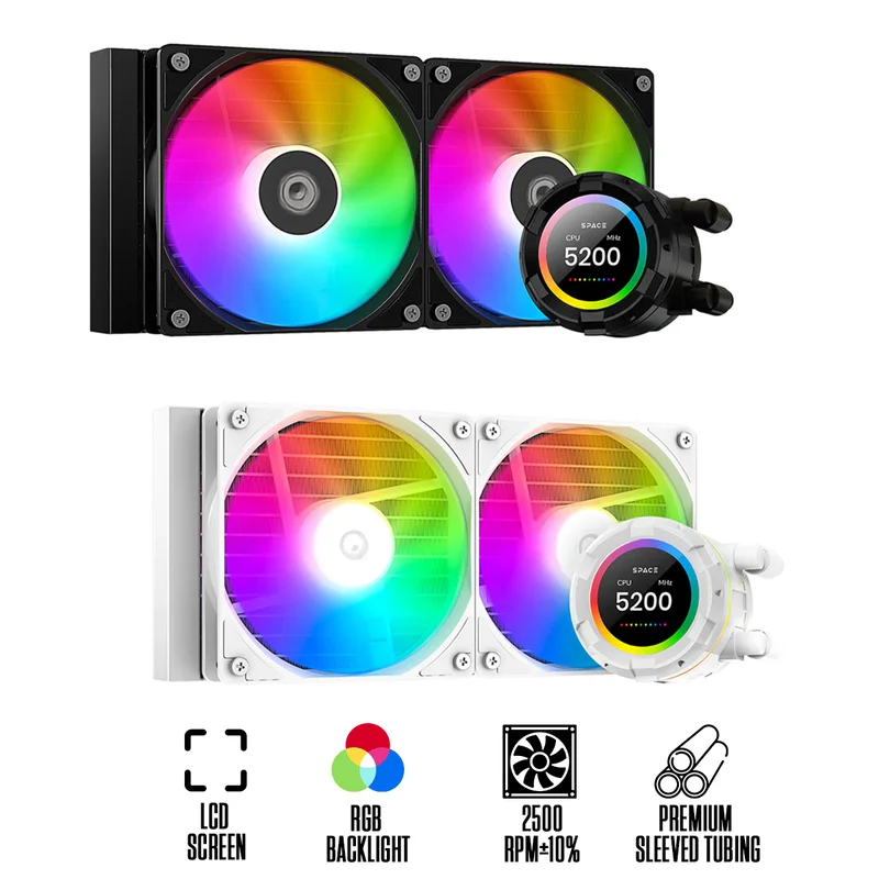 ID-Cooling SL240 XE LCD AIO Liquid CPU Cooler (Black, White)
