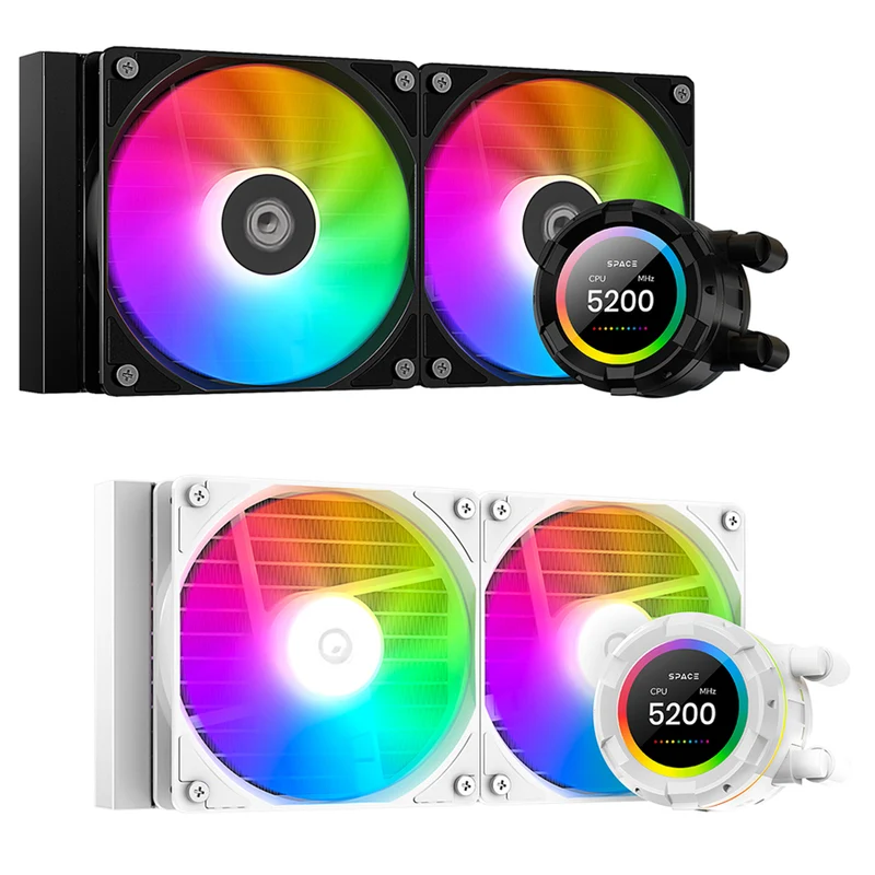 ID-Cooling SL240 XE LCD AIO Liquid CPU Cooler (Black, White)