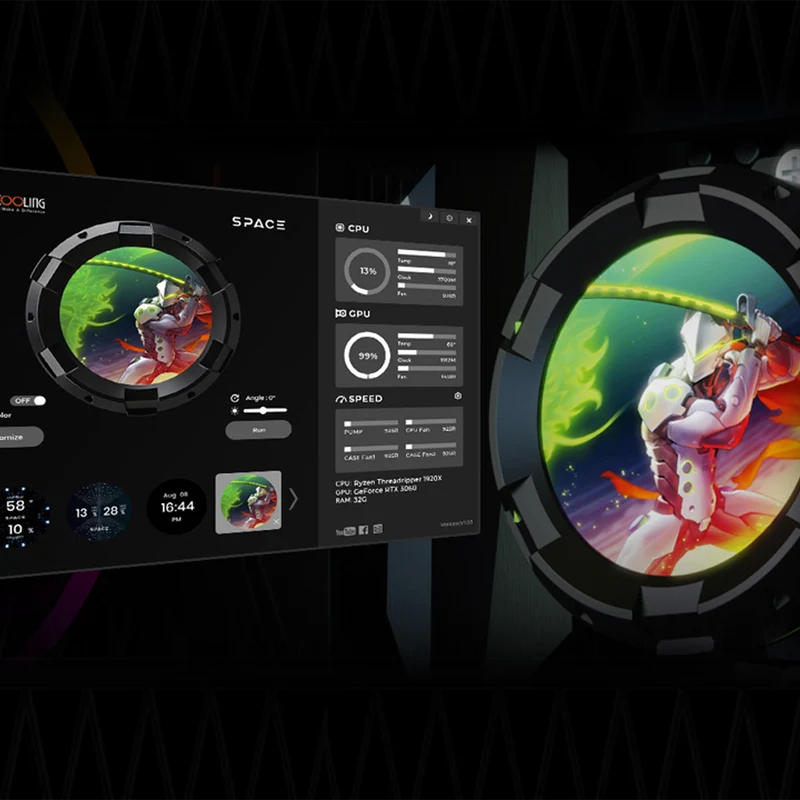 ID-Cooling SL360 XE LCD AIO Liquid CPU Cooler (Black, White)