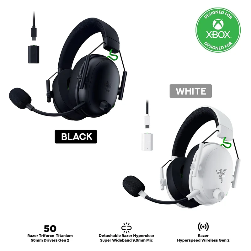 Razer Blackshark V3 Wireless eSports Headset for Xbox (Black, White)