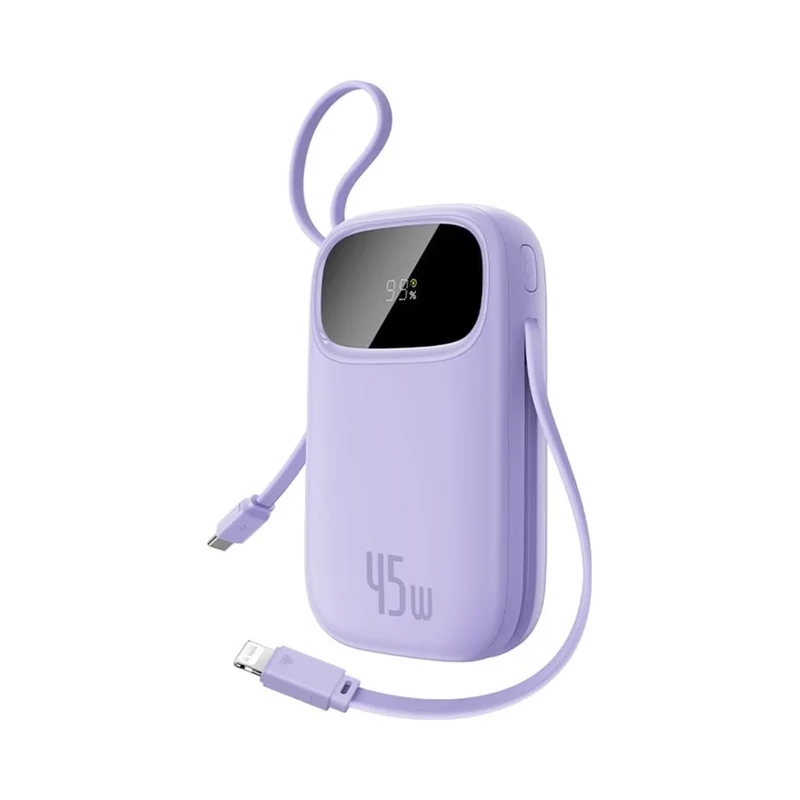 Baseus EnerFill FC31 Qpow 3 Digital Display Power Bank with Built-in USB-C + iP Cable 20000mAh 45W (Cosmic Black, Galaxy Blue, Moon White, Nebula Purple)