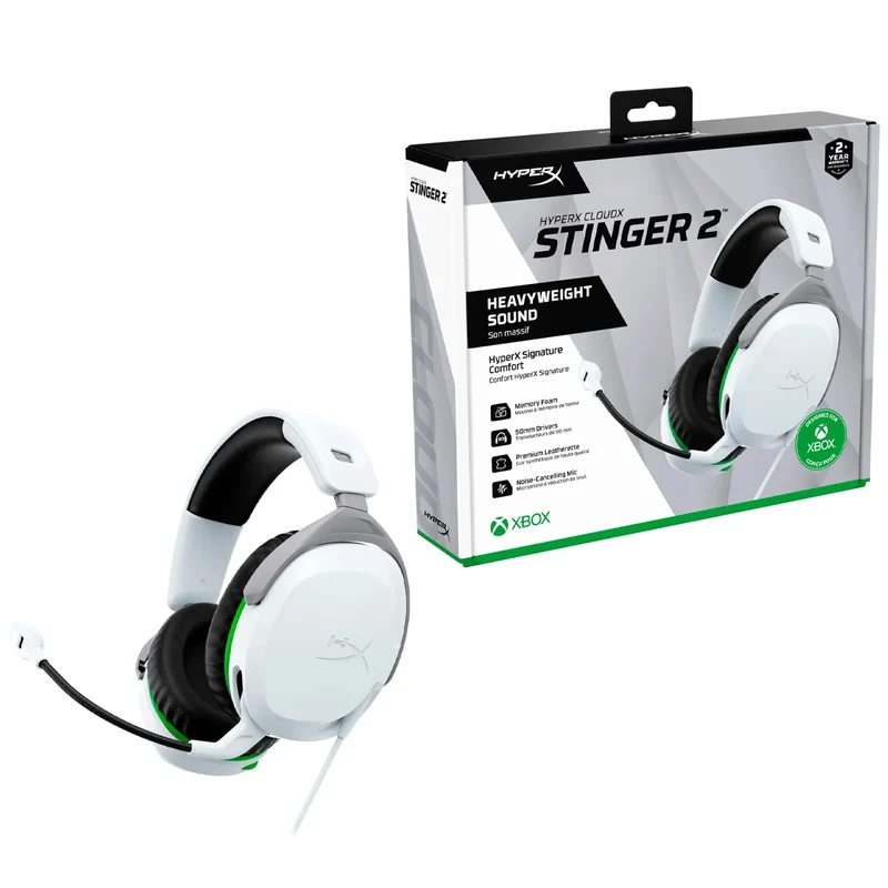 HyperX CloudX Stinger II Wired Headset for Xbox (White) (75X28AA)