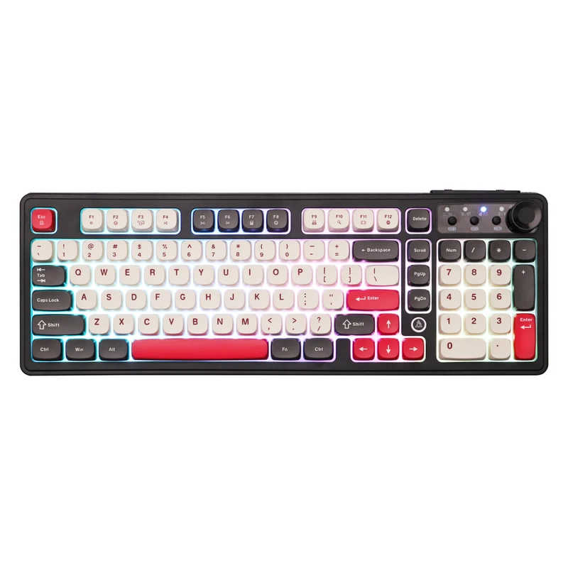 Ajazz AF98 Plus RGB Tri-Mode 97-Keys Membrane Keyboard (Black Shark Red)