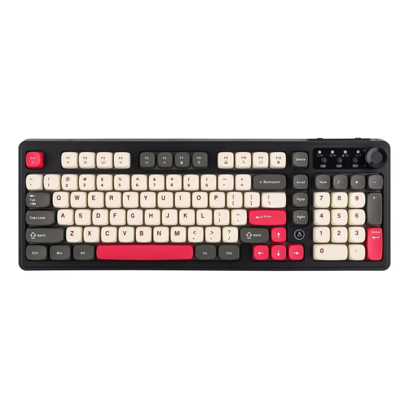 Ajazz AF98 Plus RGB Tri-Mode 97-Keys Membrane Keyboard (Black Shark Red)