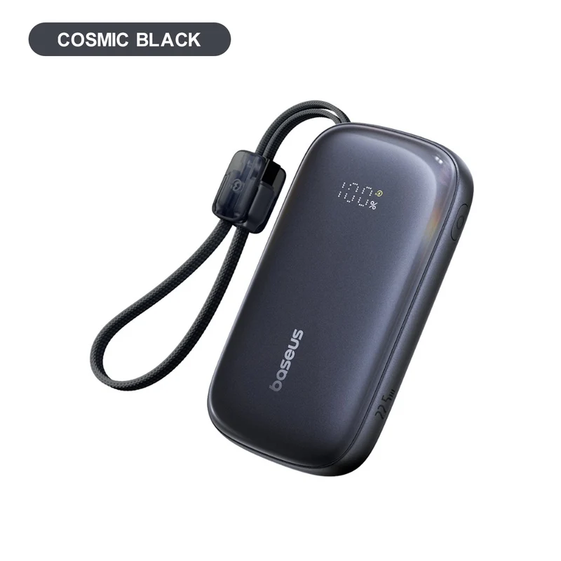 Baseus EnerFill FC21 Qpow 3 Ultra Digital Display Power Bank with Detachable Cable 10000mAh 22.5W (Nebula Pink, Galaxy Blue, Natural Titanium)