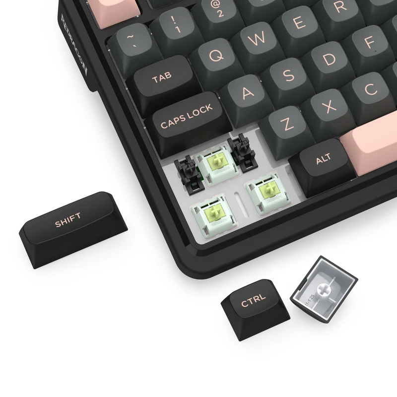 Redragon K719GBP Galatin Pro RGB Tri-Mode with LCD Screen Gasket Mounted Mechanical Keyboard (Manbo L Linear Switch) (Grey/Black/Pink)