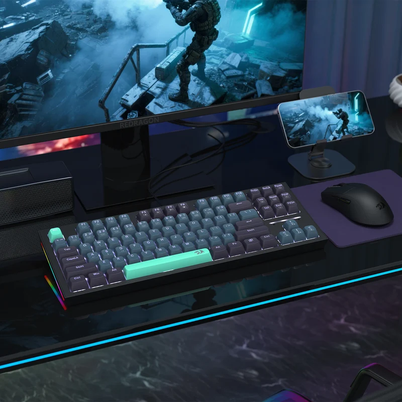 Redragon K611-BGB Bes Wired USB Mechanical Gaming Keyboard (RPC Linear Switch) (Blue/Green/Black)
