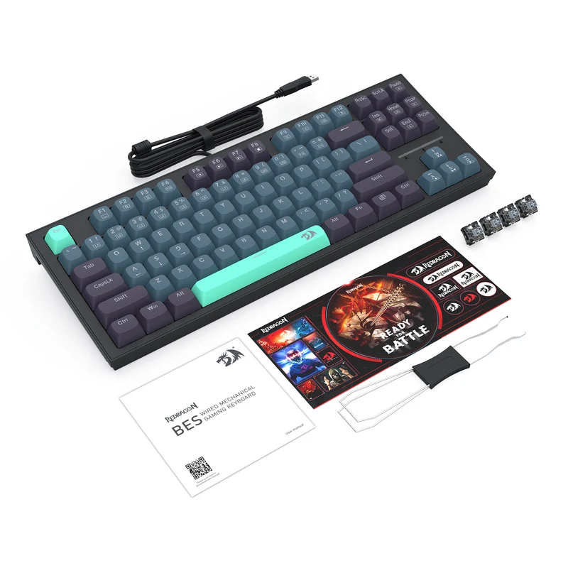 Redragon K611-BGB Bes Wired USB Mechanical Gaming Keyboard (RPC Linear Switch) (Blue/Green/Black)