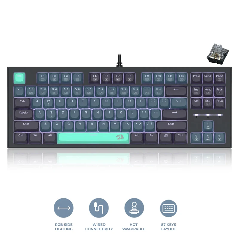 Redragon K611-BGB Bes Wired USB Mechanical Gaming Keyboard (RPC Linear Switch) (Blue/Green/Black)