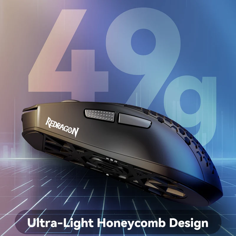 Redragon M725-LIT Astrolabe Lite 8000DPI 3-Modes Honeycomb Lightweight Gaming Mouse