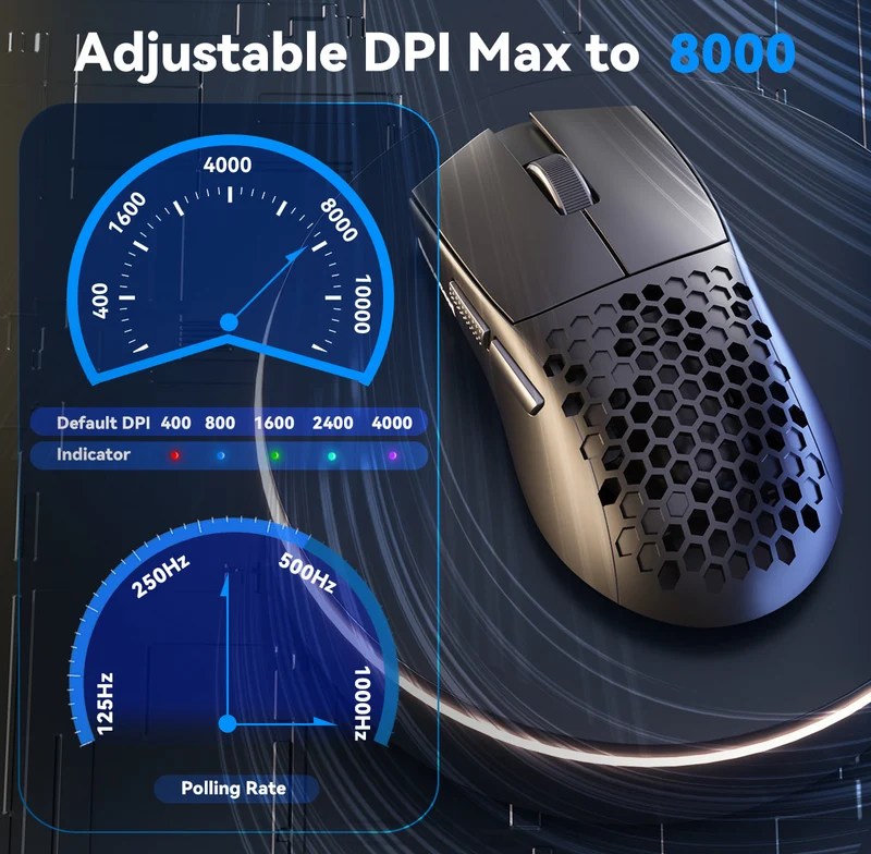Redragon M725-LIT Astrolabe Lite 8000DPI 3-Modes Honeycomb Lightweight Gaming Mouse