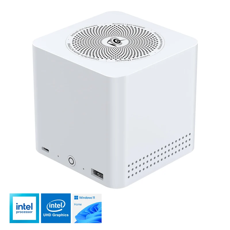Beelink ME Mini 6-Slot Home Storage NAS Mini PC Intel Twin Lake N150 Processor 12GB RAM 64GB SSD Windows 11 Home (Pearl White)