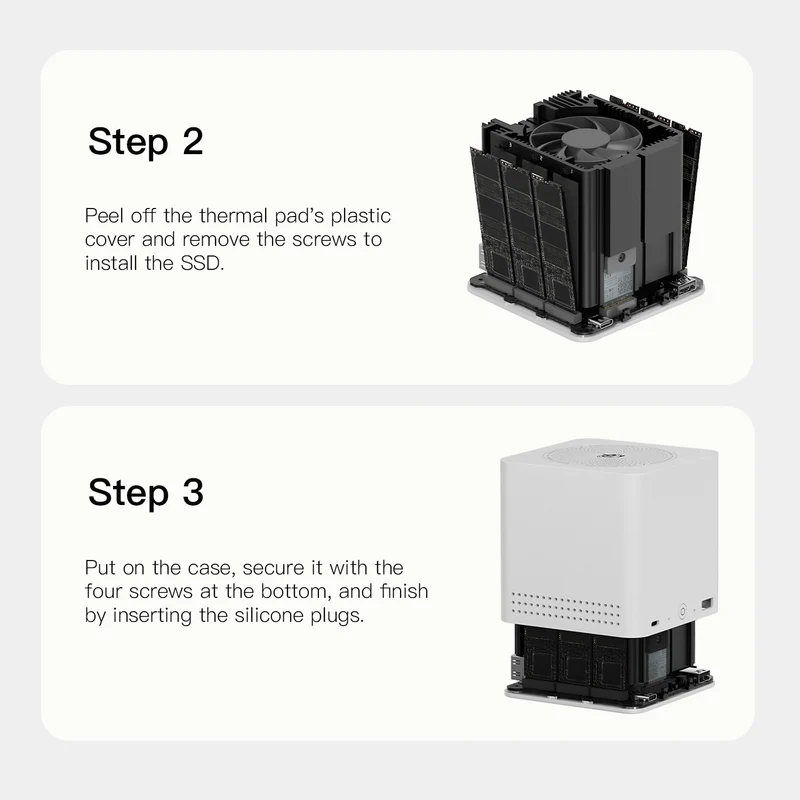 Beelink ME Mini 6-Slot Home Storage NAS Mini PC Intel Twin Lake N150 Processor 12GB RAM 64GB SSD Windows 11 Home (Pearl White)