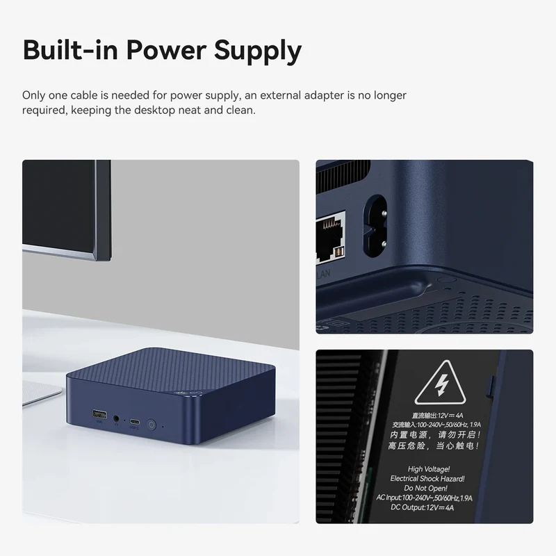 Beelink EQ14-D4 Intel Twin Lake N150 16GB RAM 500GB SSD Windows 11 Home Mini PC (Navy Blue)
