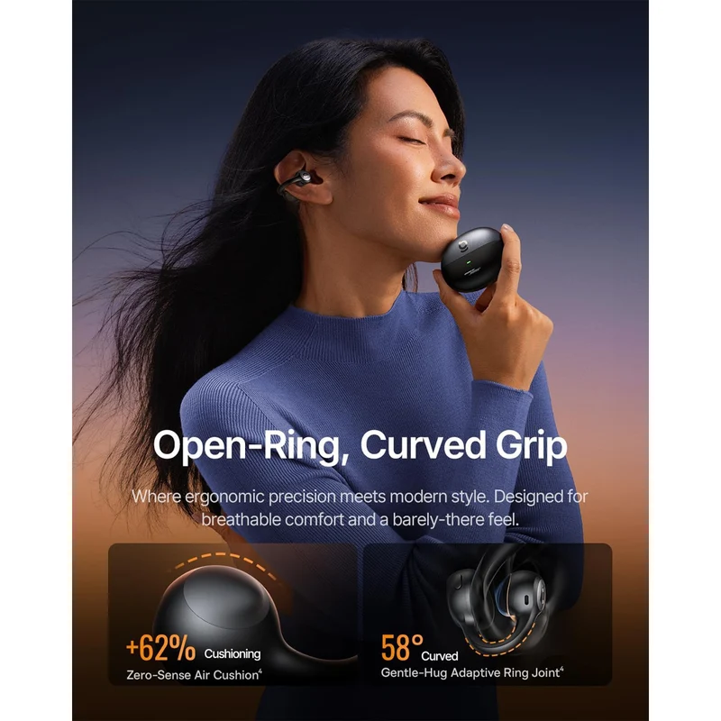 Baseus Inspire XC1 Open-Ear True Wireless Earbuds with Sound by Bose (Cosmic Black, Starlight Off-White)
