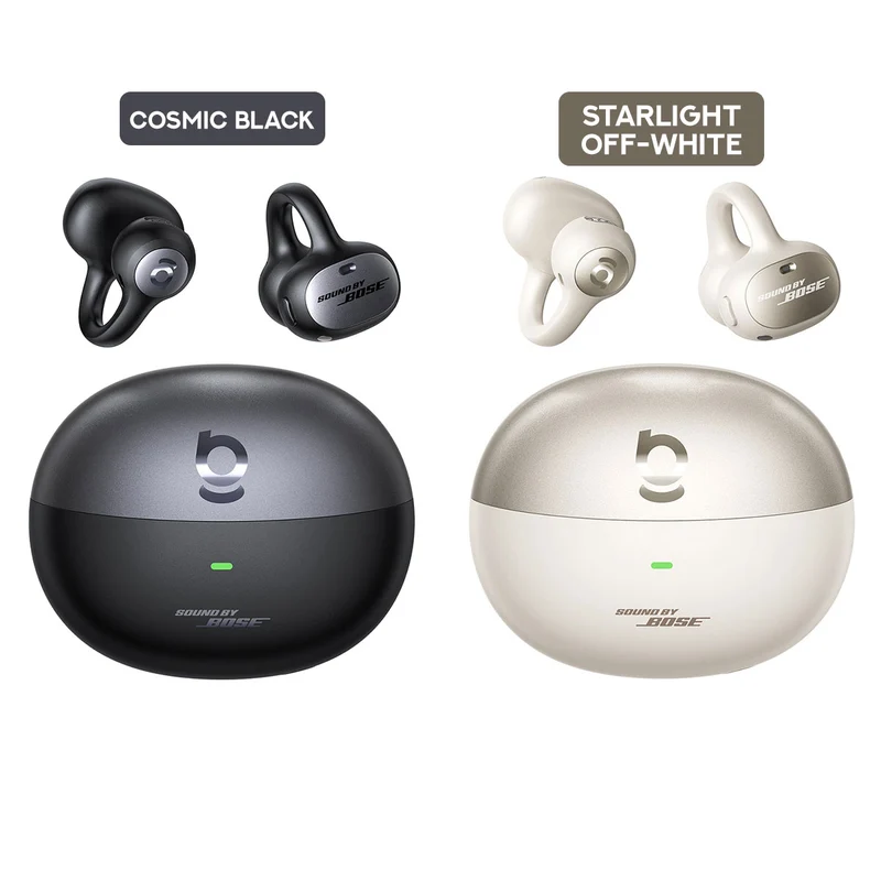 Baseus Inspire XC1 Open-Ear True Wireless Earbuds with Sound by Bose (Cosmic Black, Starlight Off-White)