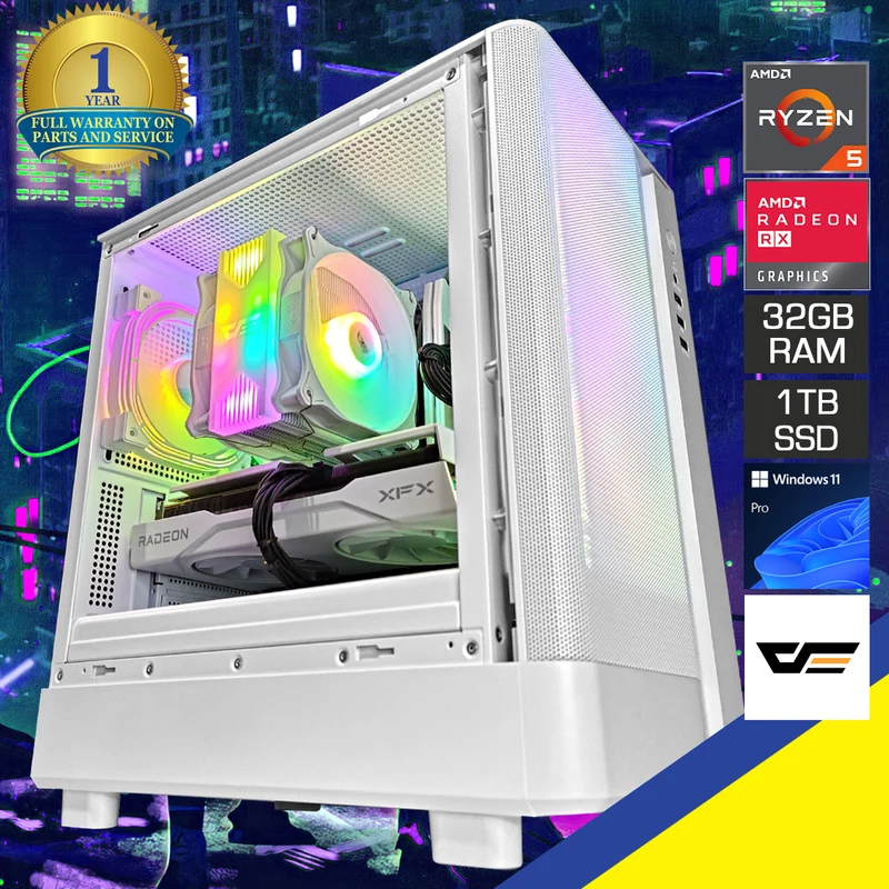 Sigma DB330M White Desktop Gaming PC | AMD Ryzen 7 8700F | 32GB RAM | 1TB SSD | with WiFi + Bluetooth | RX 9060 XT OC | Windows 11 Pro