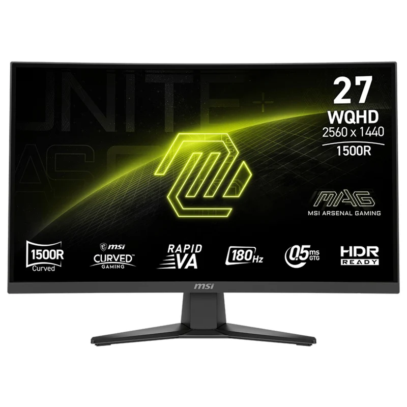 MSI MAG 275CQF E18 27" WQHD (2560x1440) 180Hz 0.05ms GTG Rapid VA Curved Gaming Monitor with Tilt Adjustment
