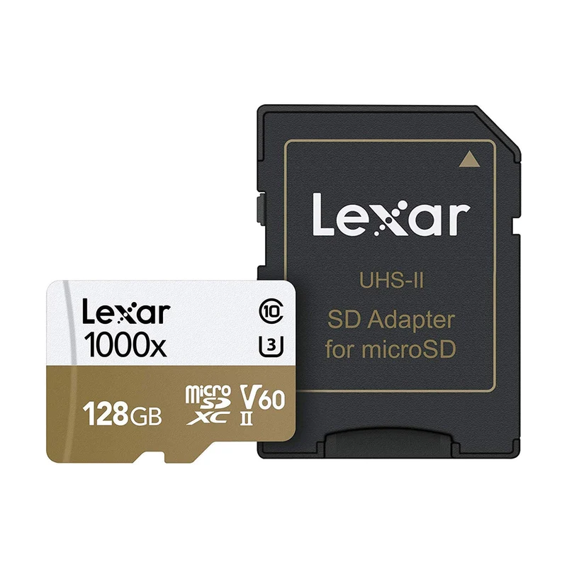 Lexar Professional 1000x microSDXC UHS-II C10 U3 V60 150MB/s Read Memory Card with Adapter (64GB, 128GB, 256GB)