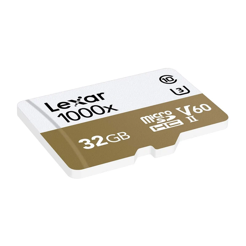 Lexar Professional 1000x 32GB microSDHC UHS-II C10 U3 V60 cards 150MB/s Read with Adapter (LSDMI32GCB1000A)