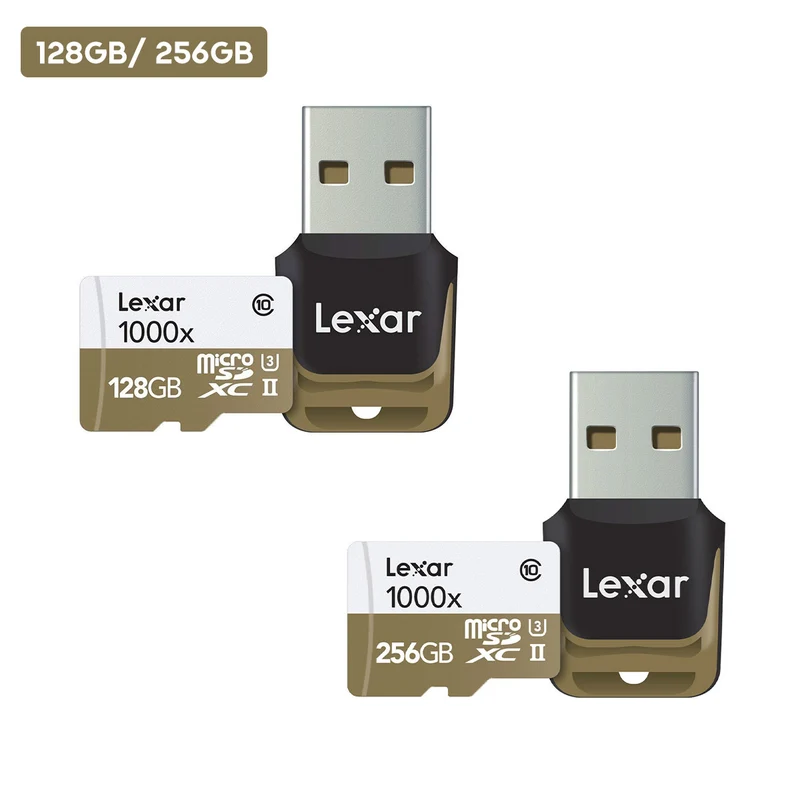 Lexar Professional 1000x microSDXC UHS-II C10 U3 V60 150MB/s Read Memory Card with Reader (128GB, 256GB)