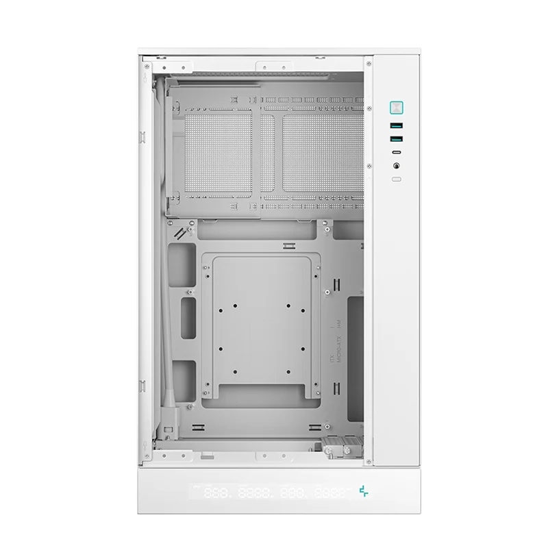 Deepcool CH270 Digital High Airflow Vertical M-ATX Compact Case with Data Screen (Black, White)