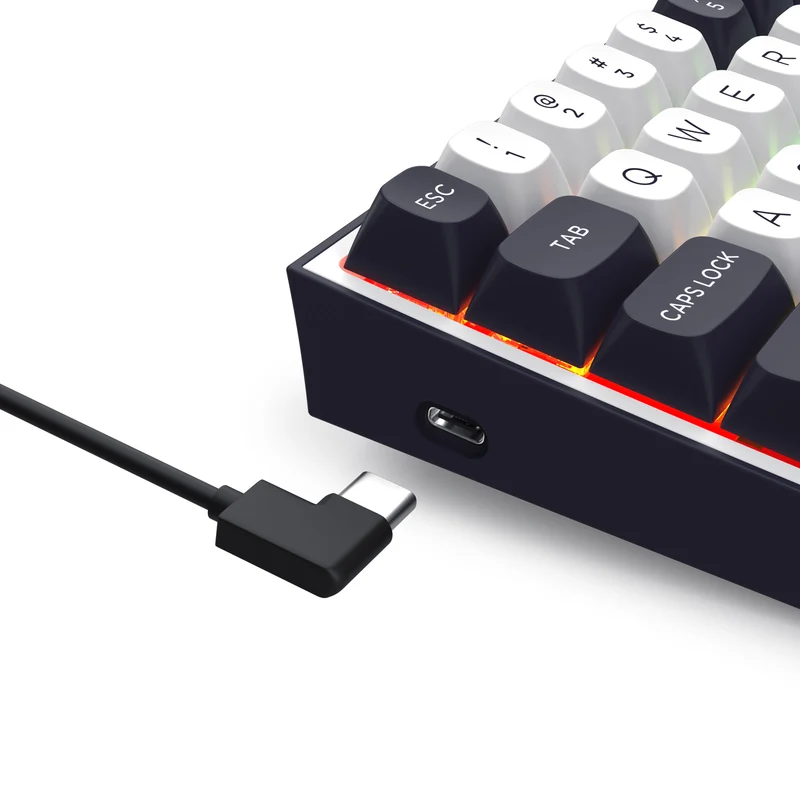 Redragon K717 Alcor QMK Tri-Mode RGB 60% Mechanical Gaming Keyboard (White/Black) (Silver Linear Switch) (K717WB-RGB-PRO)