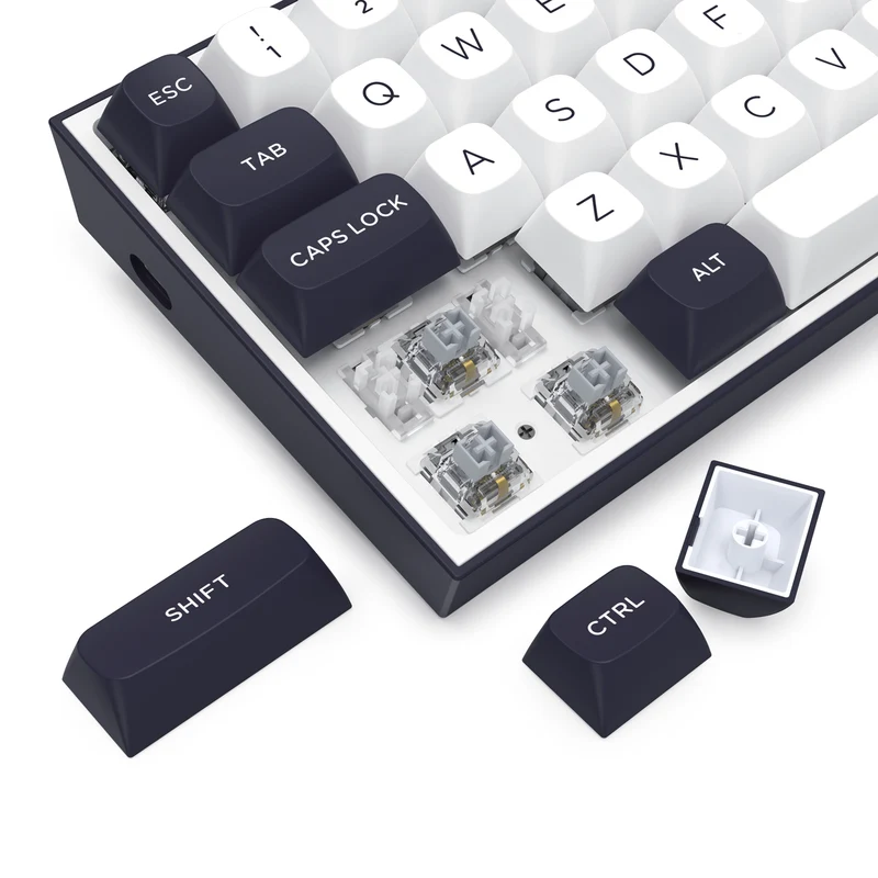 Redragon K717 Alcor QMK Tri-Mode RGB 60% Mechanical Gaming Keyboard (White/Black) (Silver Linear Switch) (K717WB-RGB-PRO)